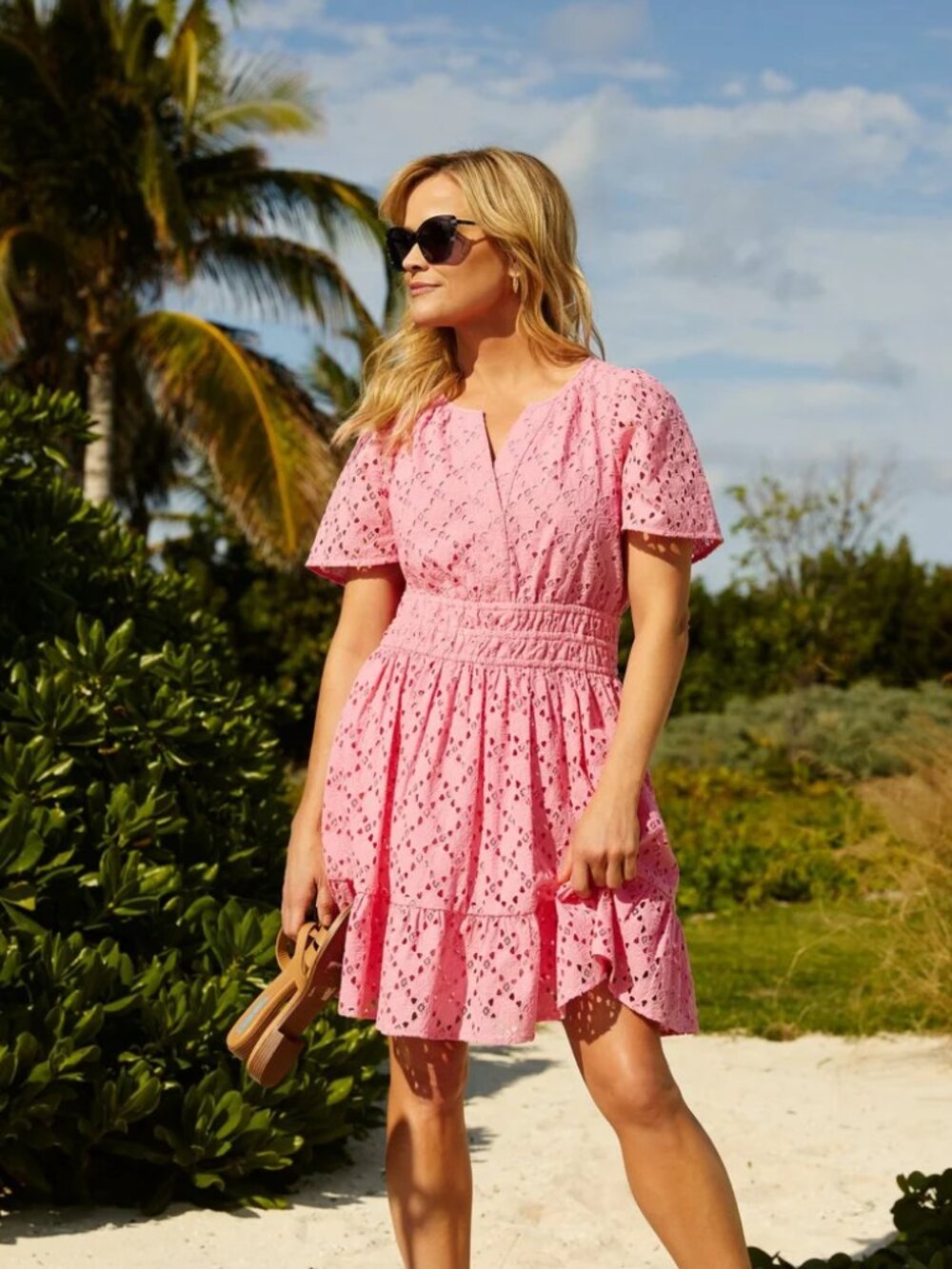 NWT Draper James XL Wilson Dress Pink Eyelet Easter Embroidered  Ruffle Preppy